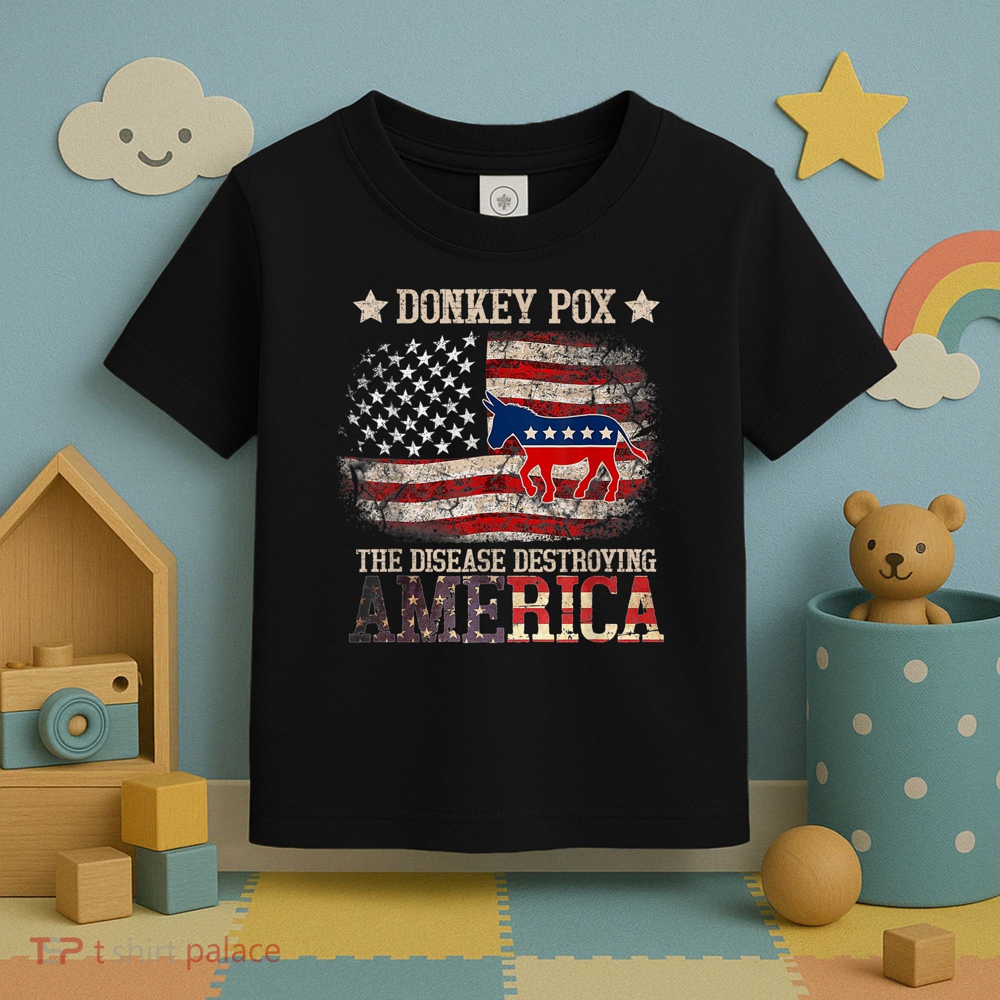 Donkey Pox The Disease Destroying America Funny Toddler T-Shirt