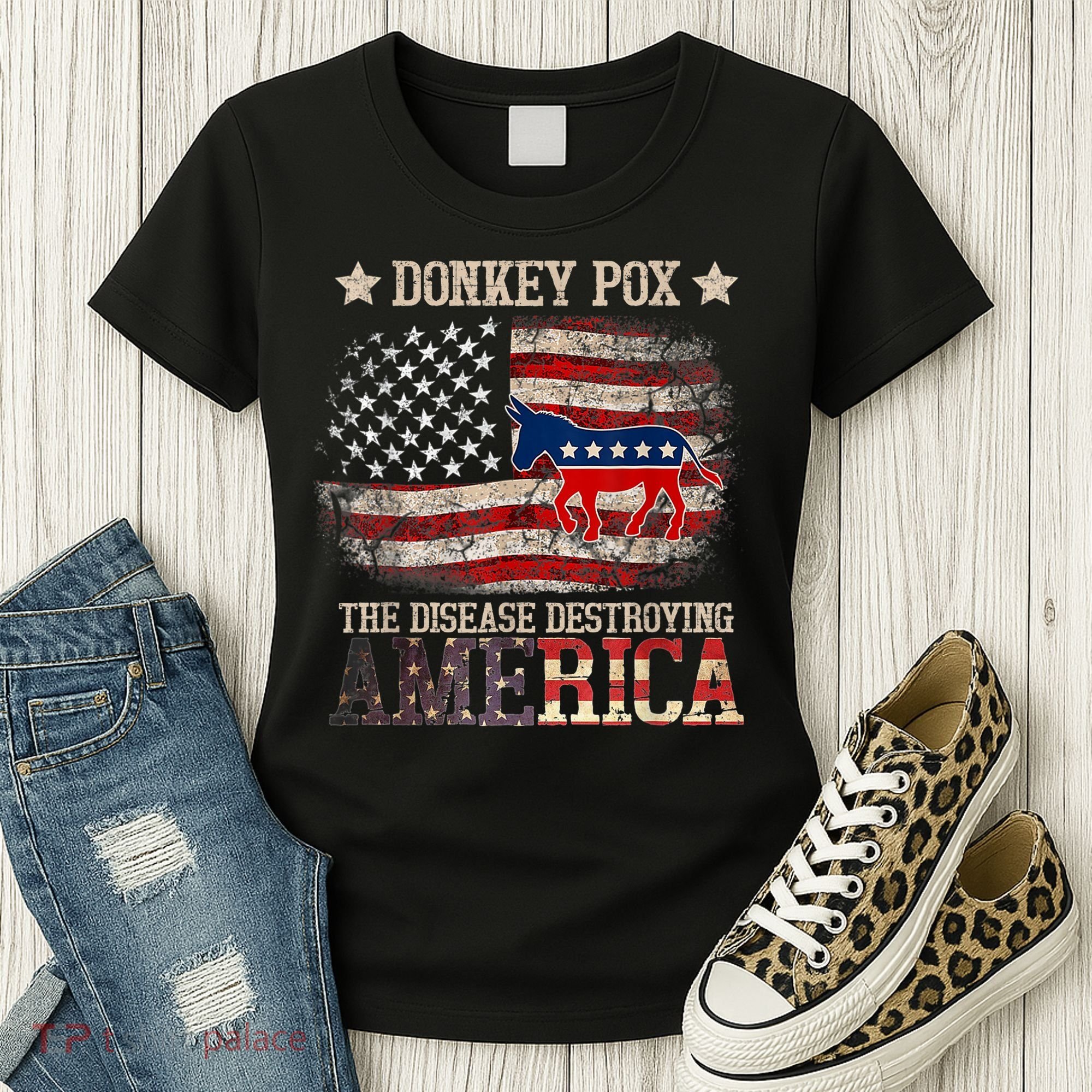 Donkey Pox The Disease Destroying America Funny Women's T-Shirt