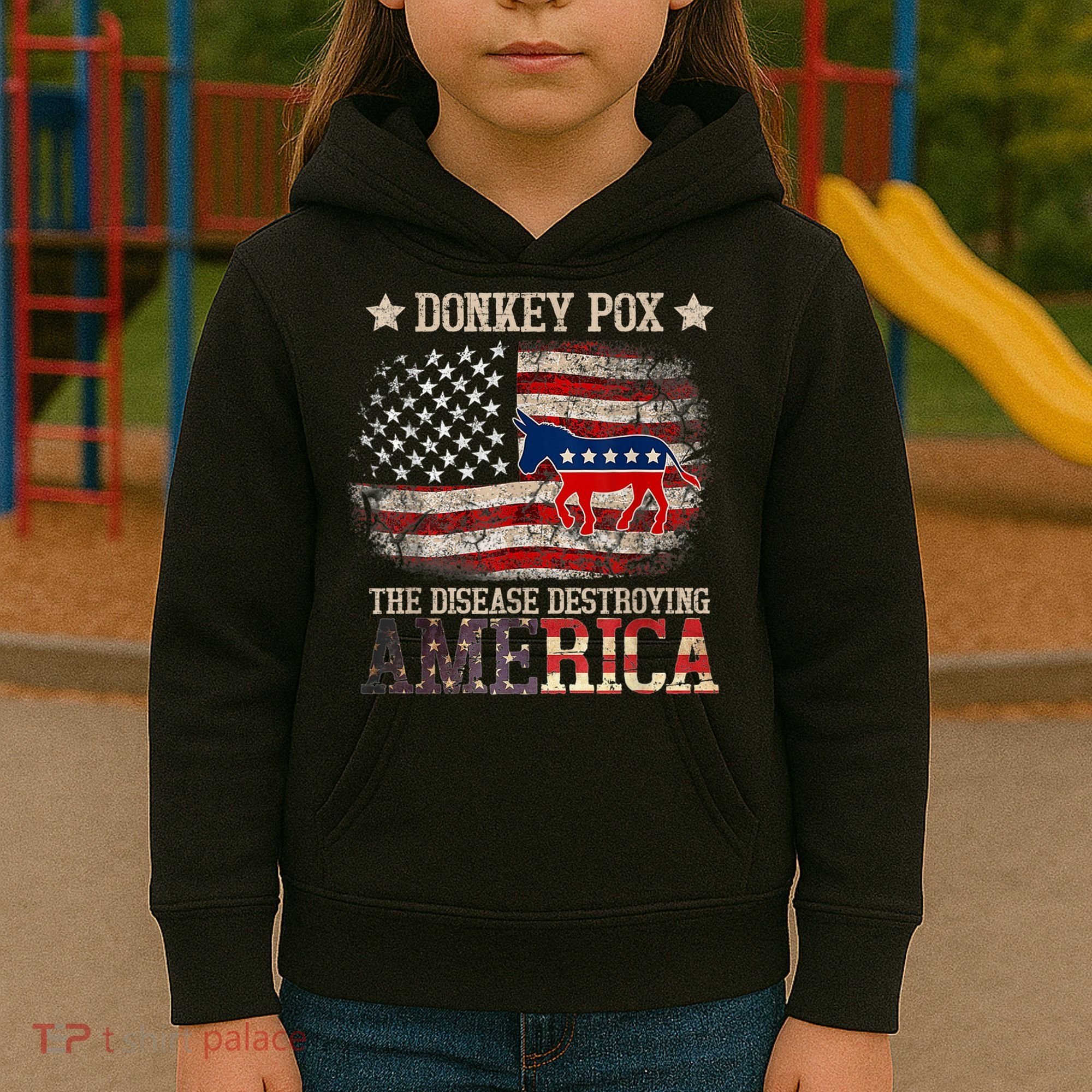 Donkey Pox The Disease Destroying America Funny Kids Hoodie