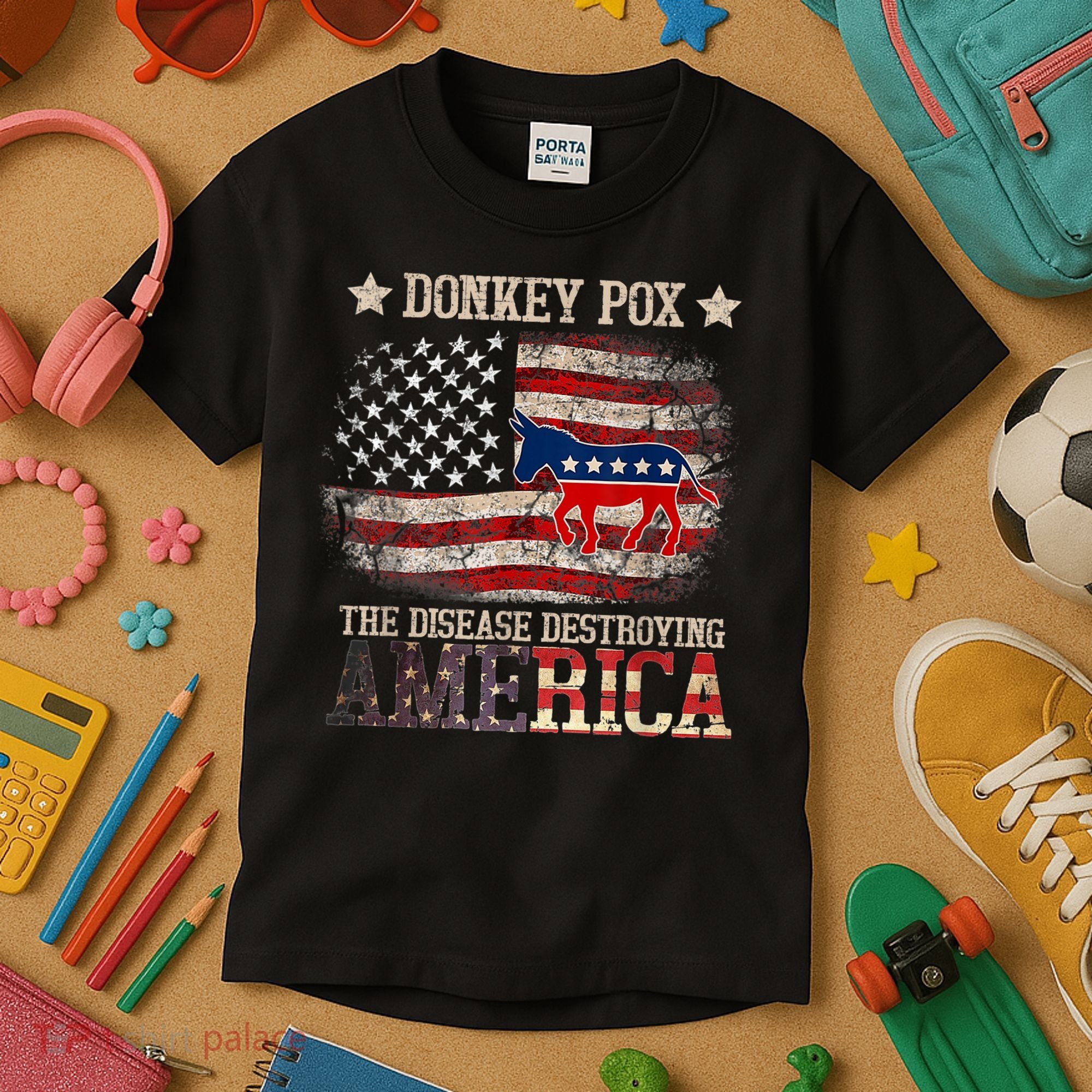 Donkey Pox The Disease Destroying America Funny Kids T-Shirt