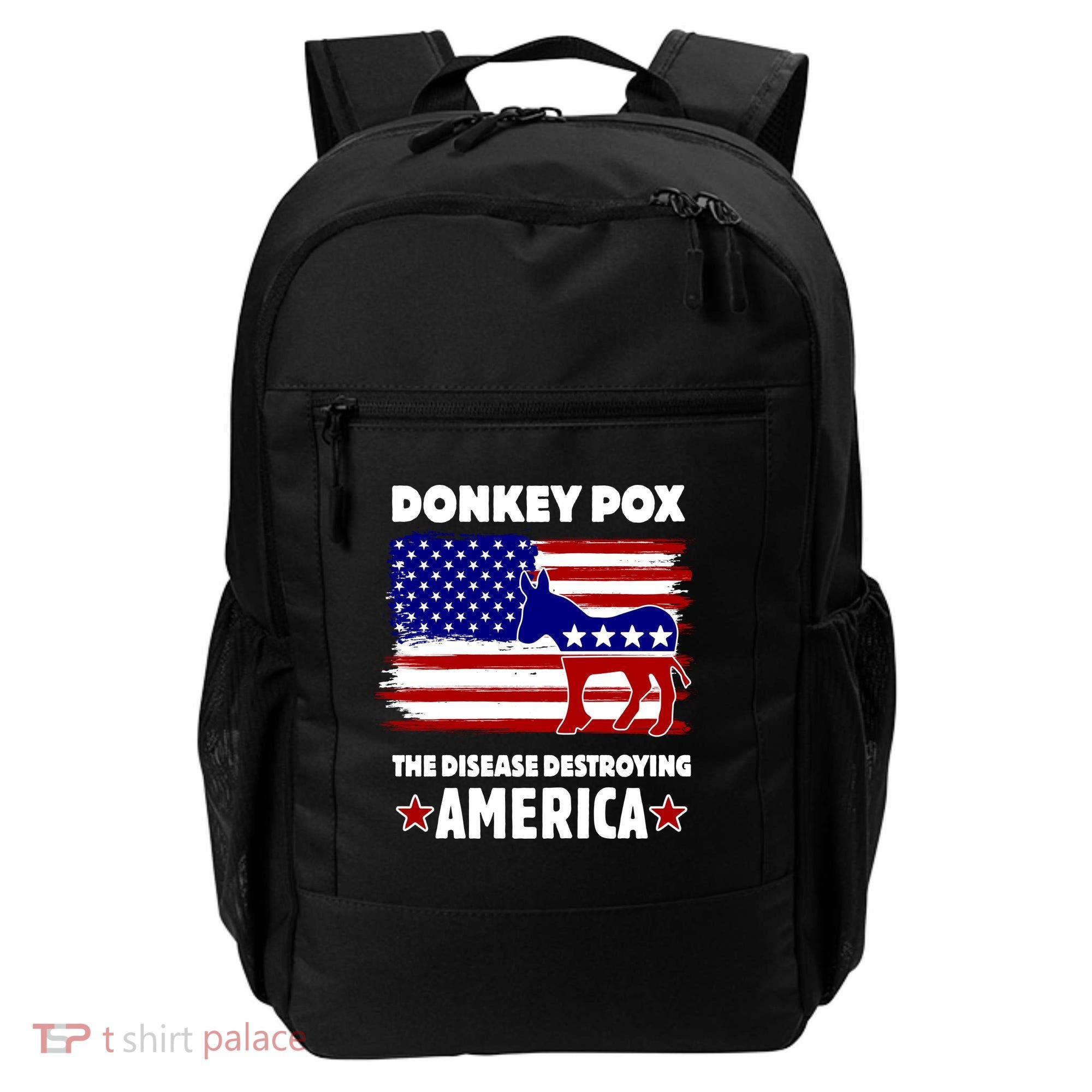 Donkey Pox The Real Problem Destroying America USA Funny Backpack