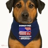 Donkey Pox The Real Problem Destroying America USA Funny USA-Made Doggie Bandana thumb 1