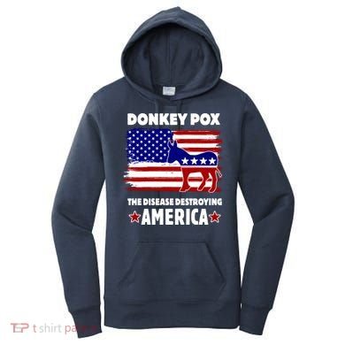 Donkey Pox The Real Problem Destroying America USA Funny Women's Hoodie