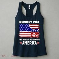 Donkey Pox The Real Problem Destroying America USA Funny Women's Tank Top thumb 3
