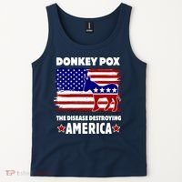 Donkey Pox The Real Problem Destroying America USA Funny Tank Top thumb 2