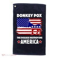 Donkey Pox The Real Problem Destroying America USA Funny Golf Towel thumb 0