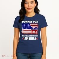 Donkey Pox The Real Problem Destroying America USA Funny Women's T-Shirt thumb 4