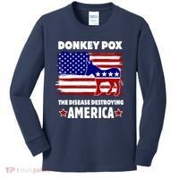 Donkey Pox The Real Problem Destroying America USA Funny Kids Long Sleeve Shirt thumb 0