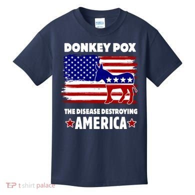 Donkey Pox The Real Problem Destroying America USA Funny Kids T-Shirt