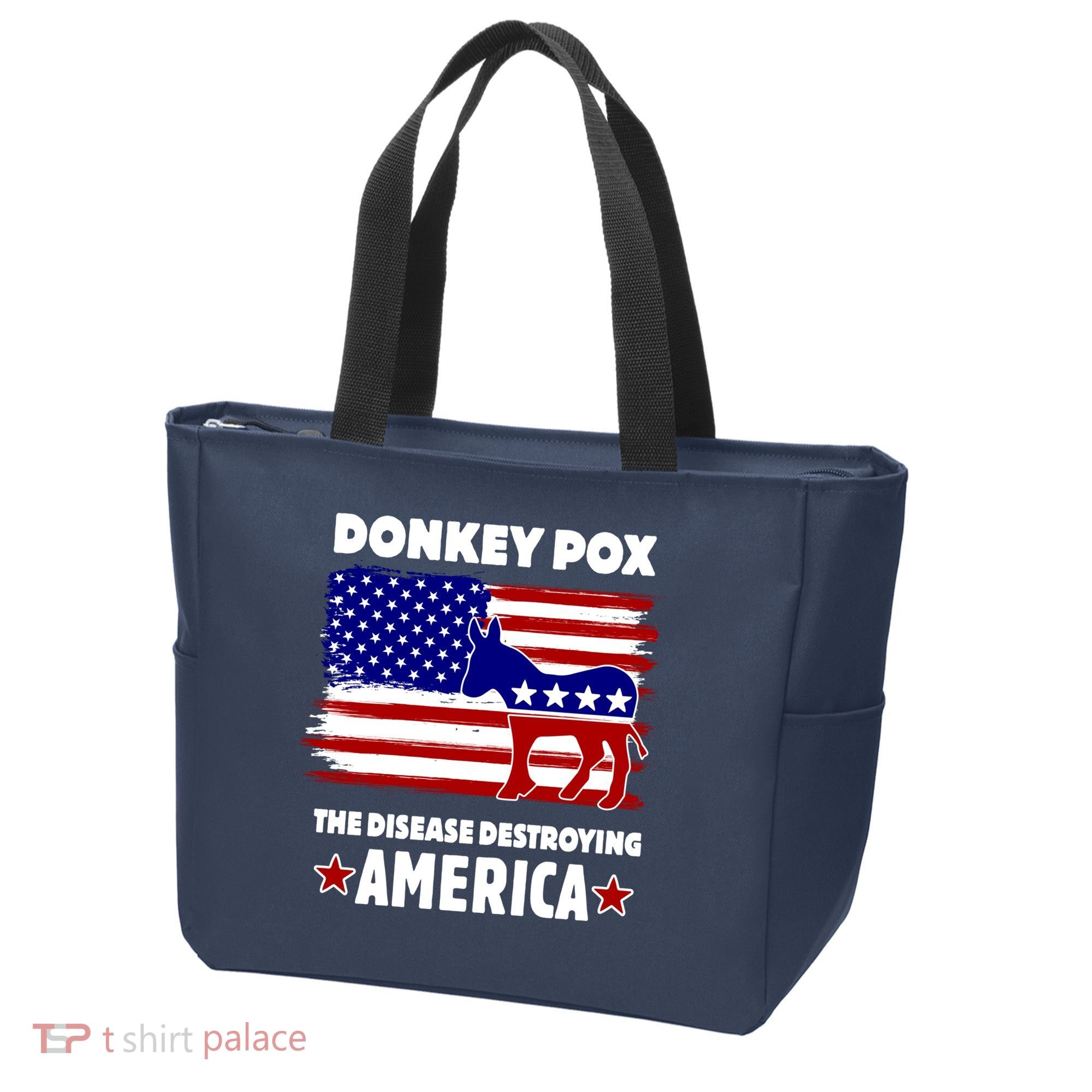 Donkey Pox The Real Problem Destroying America USA Funny Tote Bag