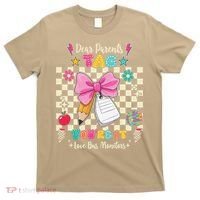 Dear Parents Tag Youre It Love Bus Monitors Coquette Bow T-Shirt thumb 0