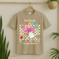 Dear Parents Tag Youre It Love Bus Monitors Coquette Bow T-Shirt thumb 2