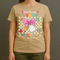 Dear Parents Tag Youre It Love Bus Monitors Coquette Bow T-Shirt thumb 4