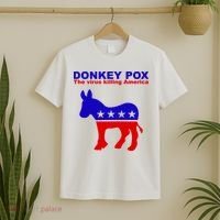 Donkey Pox The Virus Killing America Funny T-Shirt thumb 2