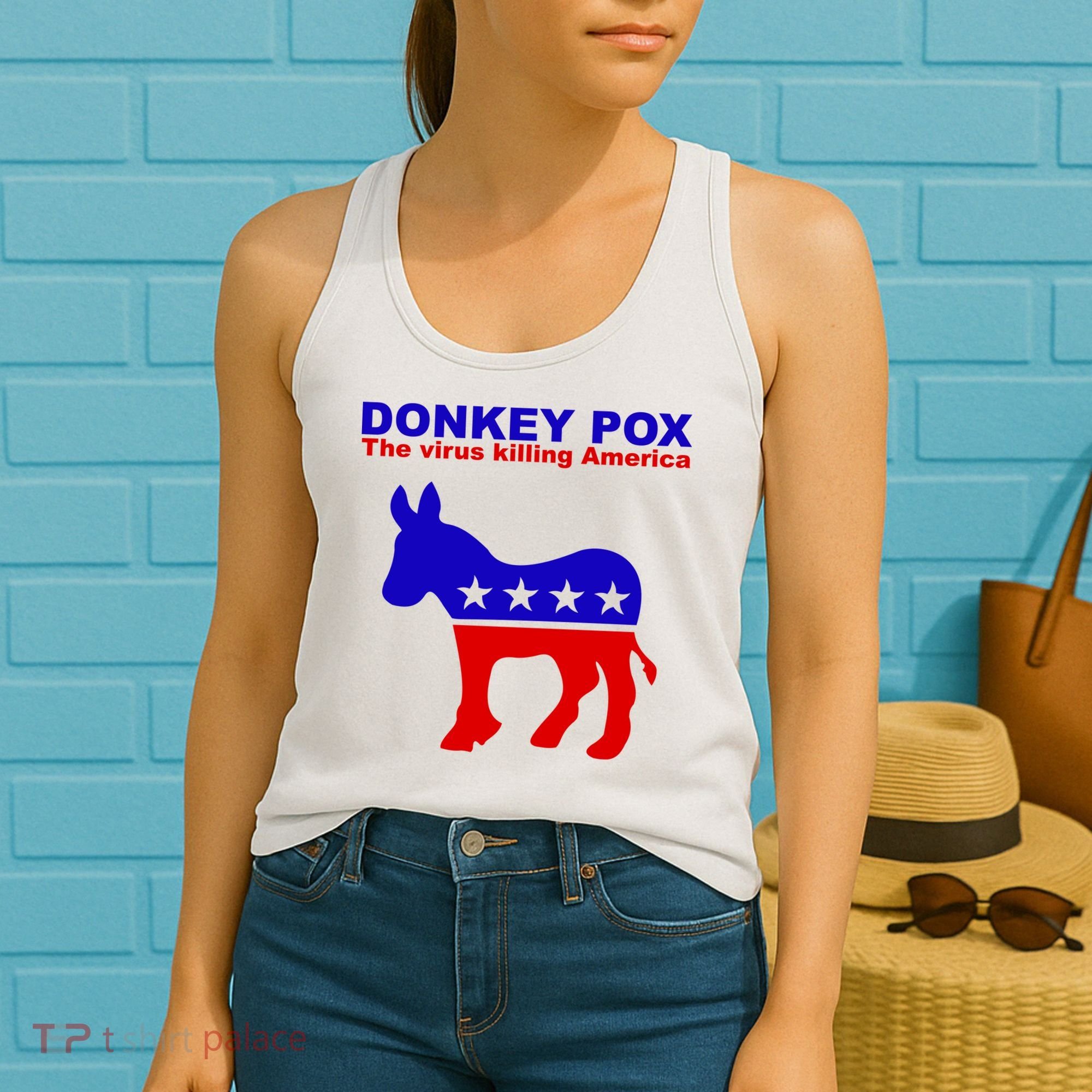 Donkey Pox The Virus Killing America Funny Women's Tank Top