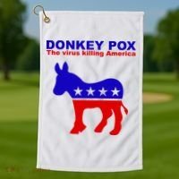 Donkey Pox The Virus Killing America Funny Golf Towel thumb 1