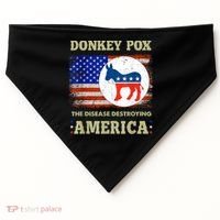 Donkey Pox The Disease Destroying America USA Flag Donkeypox USA-Made Doggie Bandana thumb 0
