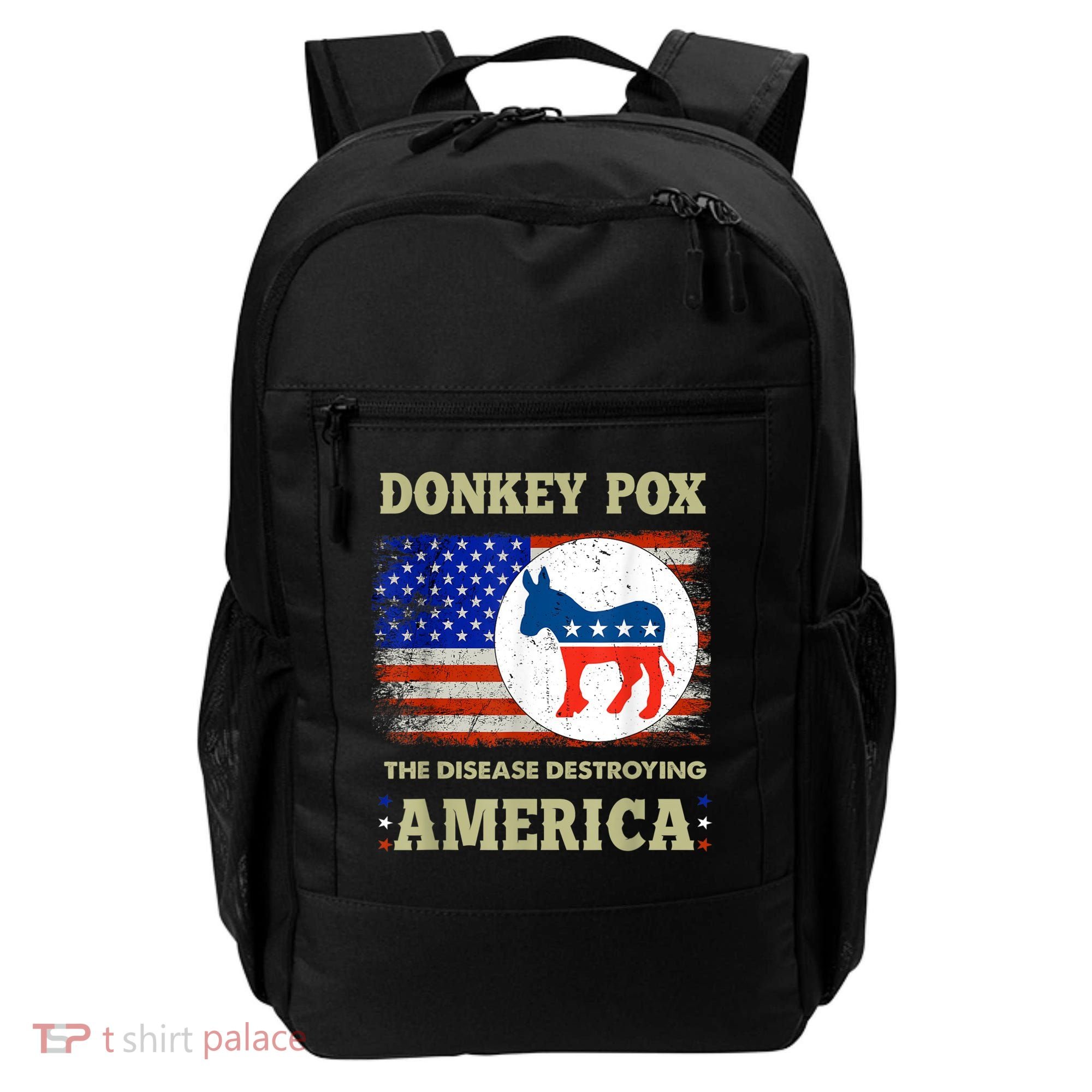 Donkey Pox The Disease Destroying America USA Flag Donkeypox Backpack
