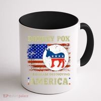 Donkey Pox The Disease Destroying America USA Flag Donkeypox Coffee Mug thumb 1