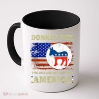 Donkey Pox The Disease Destroying America USA Flag Donkeypox Coffee Mug thumb 0