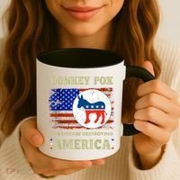 Donkey Pox The Disease Destroying America USA Flag Donkeypox Coffee Mug thumb 3