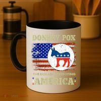 Donkey Pox The Disease Destroying America USA Flag Donkeypox Coffee Mug thumb 4
