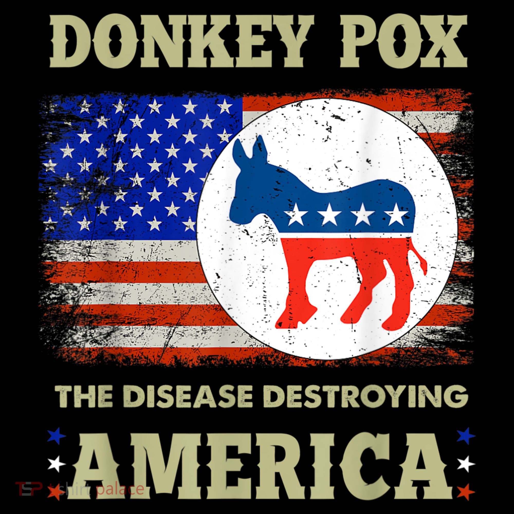 Donkey Pox The Disease Destroying America USA Flag Donkeypox Coffee Mug