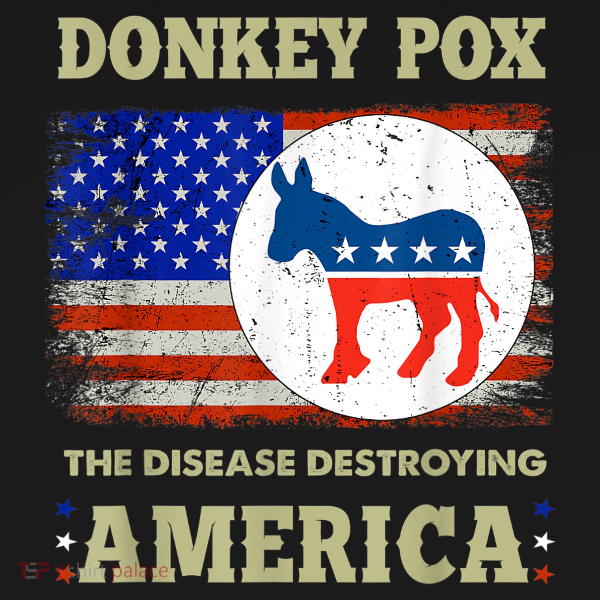 Donkey Pox The Disease Destroying America USA Flag Donkeypox Women's Hoodie
