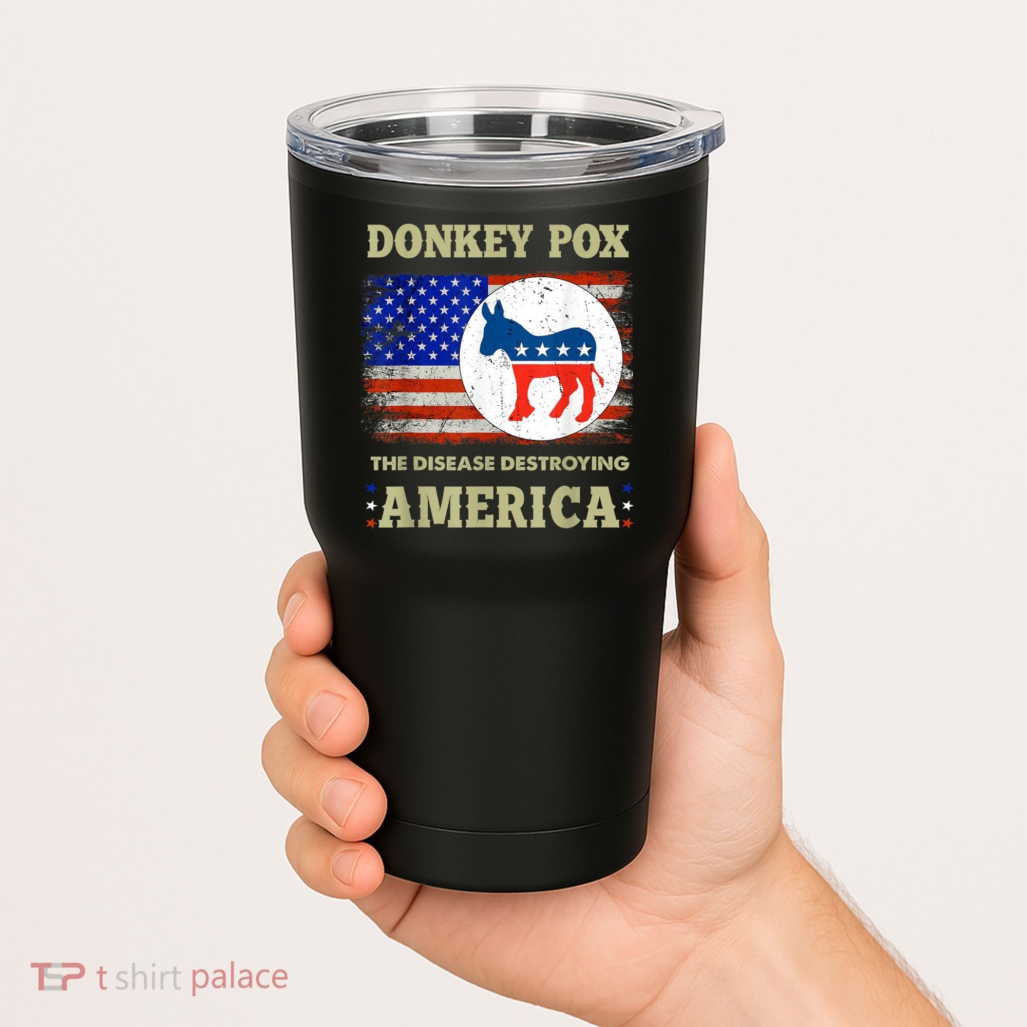 Donkey Pox The Disease Destroying America USA Flag Donkeypox Tumbler