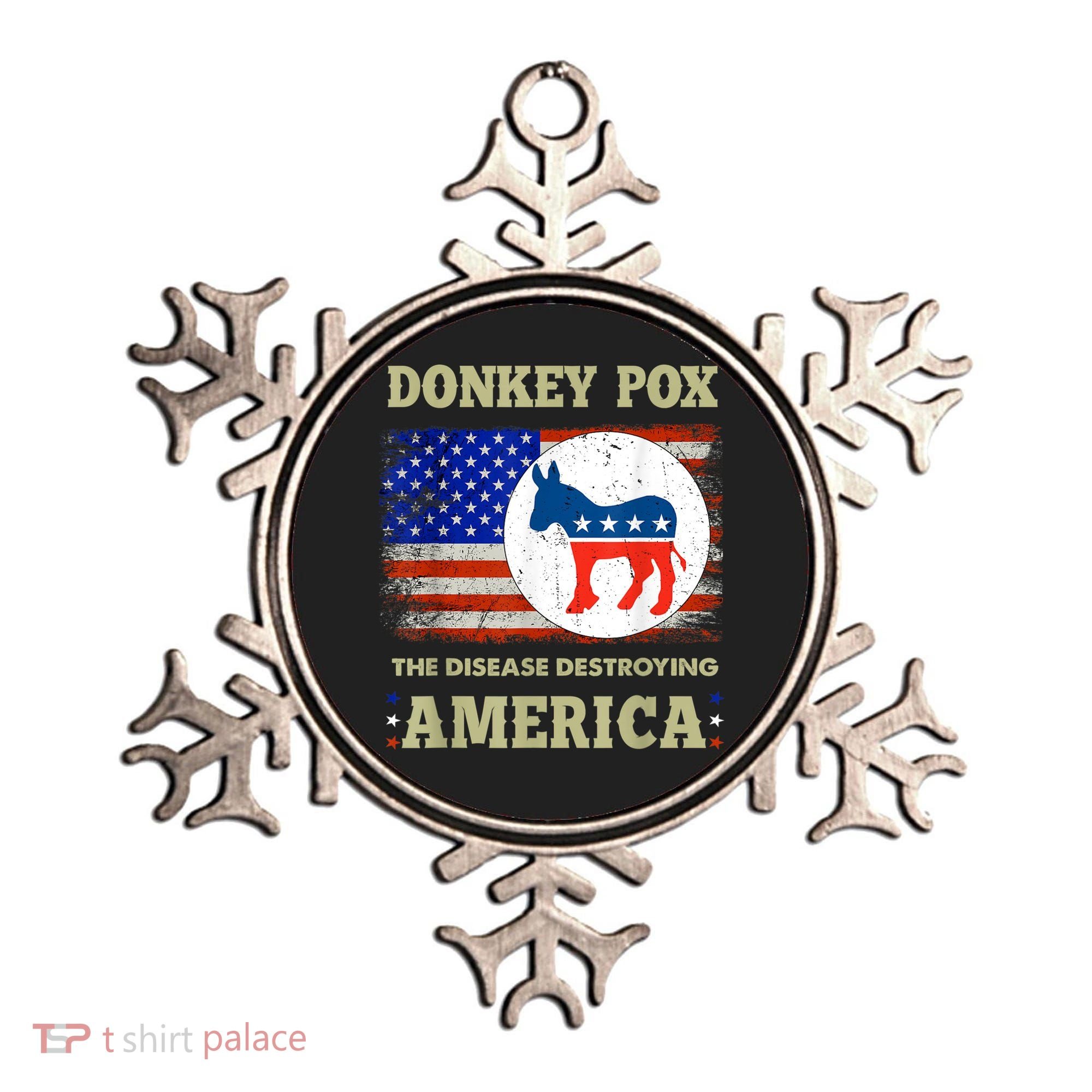 Donkey Pox The Disease Destroying America USA Flag Donkeypox Ornament