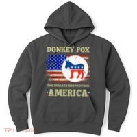 Donkey Pox The Disease Destroying America USA Flag Donkeypox Hoodie thumb 0