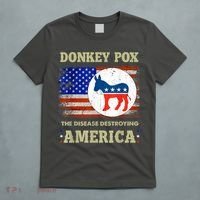 Donkey Pox The Disease Destroying America USA Flag Donkeypox T-Shirt thumb 5