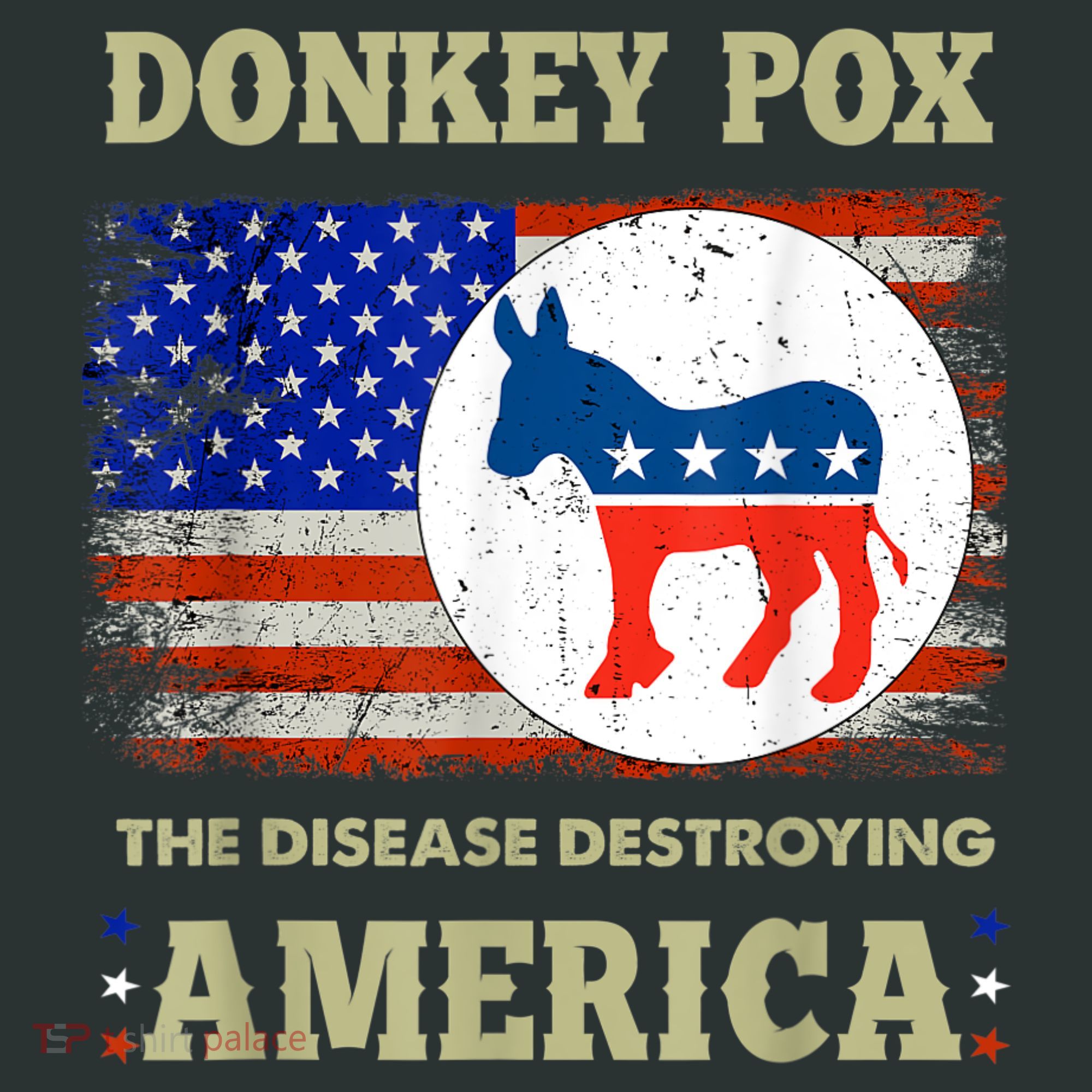 Donkey Pox The Disease Destroying America USA Flag Donkeypox Baby Bodysuit
