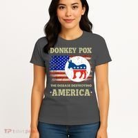 Donkey Pox The Disease Destroying America USA Flag Donkeypox Women's T-Shirt thumb 4