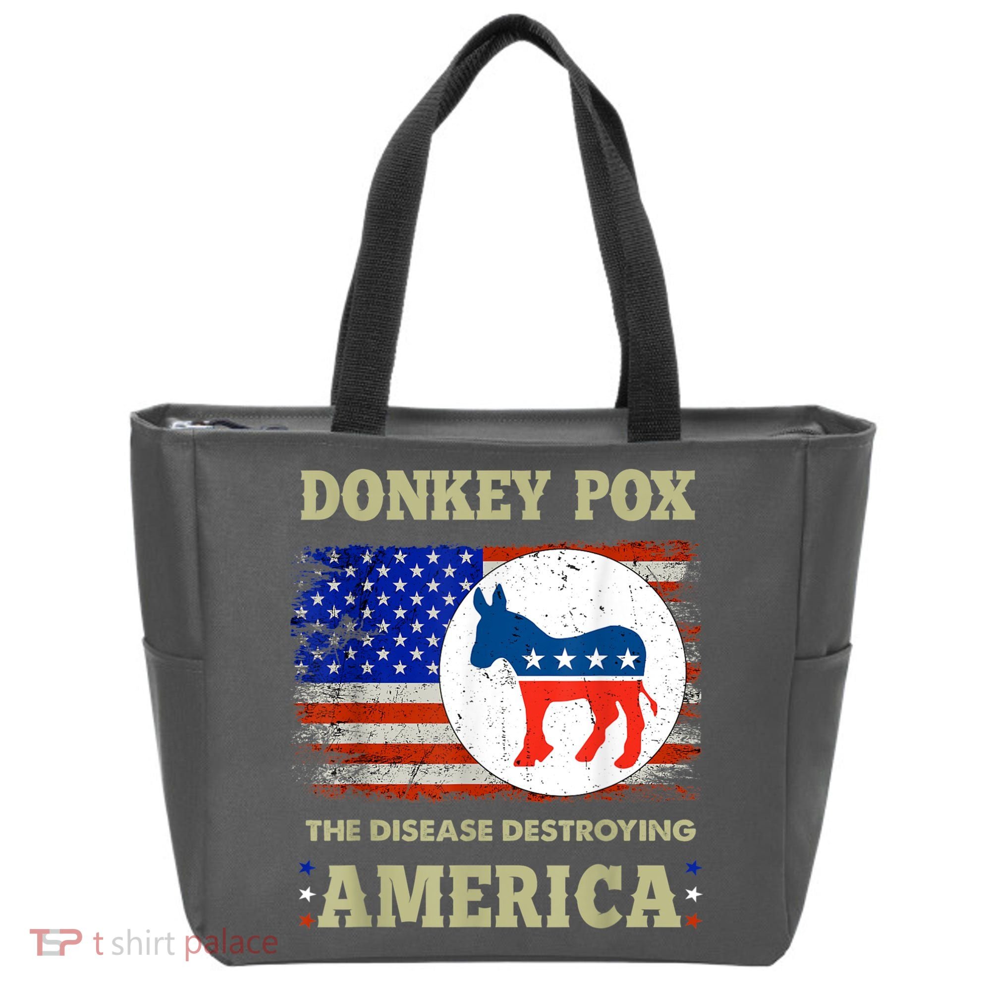Donkey Pox The Disease Destroying America USA Flag Donkeypox Tote Bag