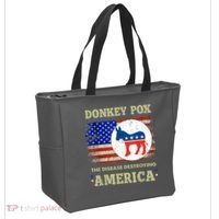 Donkey Pox The Disease Destroying America USA Flag Donkeypox Tote Bag thumb 2