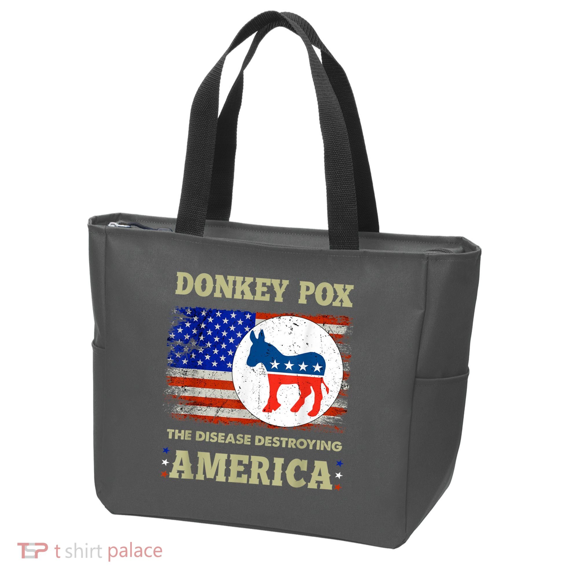 Donkey Pox The Disease Destroying America USA Flag Donkeypox Tote Bag