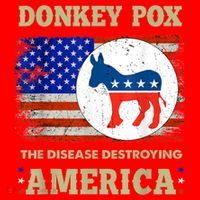 Donkey Pox The Disease Destroying America USA Flag Donkeypox Santa Hat thumb 1