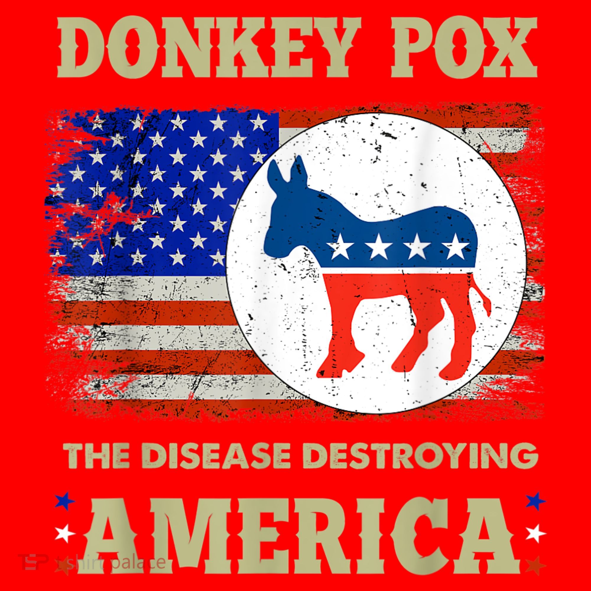 Donkey Pox The Disease Destroying America USA Flag Donkeypox Santa Hat