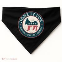 Donkey Pox The Disease Killing America Funny Meme Round Blue And Red With White USA-Made Doggie Bandana thumb 0