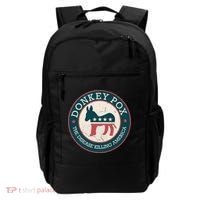 Donkey Pox The Disease Killing America Funny Meme Round Blue And Red With White Backpack thumb 0