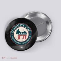 Donkey Pox The Disease Killing America Funny Meme Round Blue And Red With White Button thumb 0