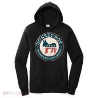 Donkey Pox The Disease Killing America Funny Meme Round Blue And Red With White Women's Hoodie thumb 0