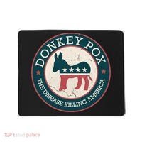 Donkey Pox The Disease Killing America Funny Meme Round Blue And Red With White Mousepad thumb 0