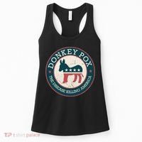 Donkey Pox The Disease Killing America Funny Meme Round Blue And Red With White Women's Tank Top thumb 0