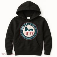 Donkey Pox The Disease Killing America Funny Meme Round Blue And Red With White Kids Hoodie thumb 0