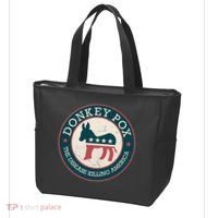 Donkey Pox The Disease Killing America Funny Meme Round Blue And Red With White Tote Bag thumb 3