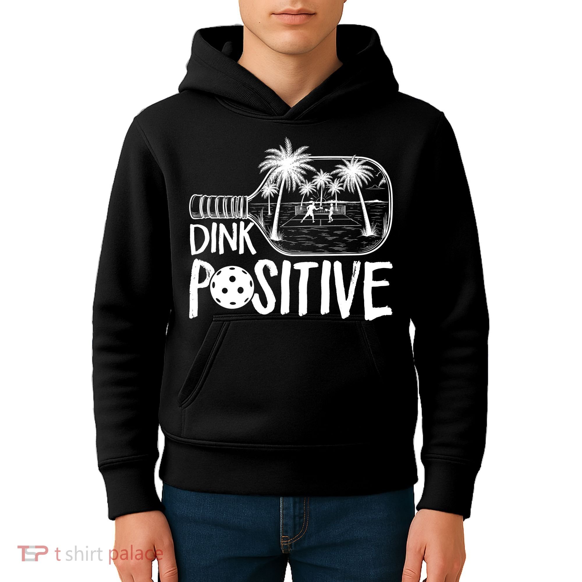 Dink Positive Tropical Pickleball Kids Hoodie