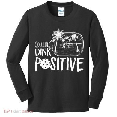 Dink Positive Tropical Pickleball Kids Long Sleeve Shirt