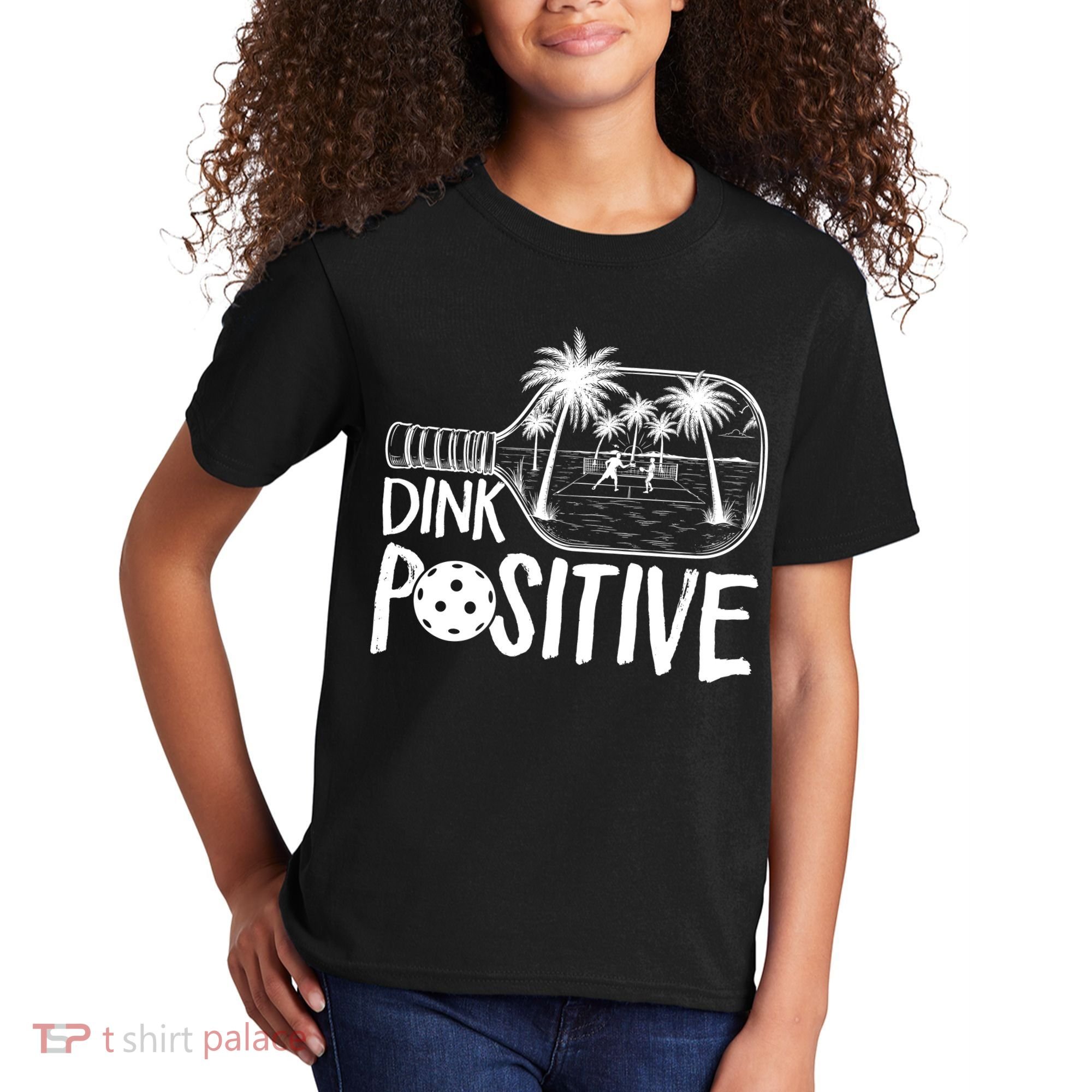 Dink Positive Tropical Pickleball Kids T-Shirt